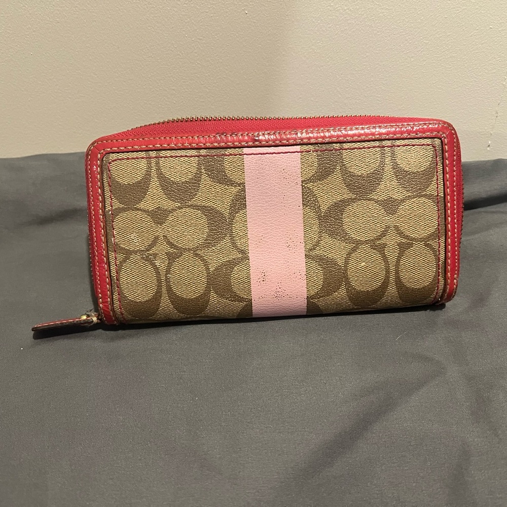 Coach Pink and Brown Signature Wallet - Picture 4 of 4